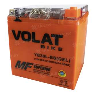 Аккумулятор для мотоцикла VOLAT (30 Ah) 400 A, 12 V Обратная, R+ YB30L-BS YB30L-BS (GEL)Volat 1