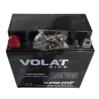 Аккумулятор для мотоцикла VOLAT (10 Ah) 100 A, 12 V Прямая, L+ YB9-BS YB9-BS (MF)Volat 1