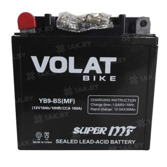 Аккумулятор для мотоцикла VOLAT (10 Ah) 100 A, 12 V Прямая, L+ YB9-BS YB9-BS (MF)Volat 3