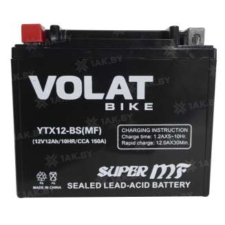 Аккумулятор VOLAT (12 Ah) 150 A, 12 V Прямая, L+ YTX12-BS YTX12-BS(MF) 3