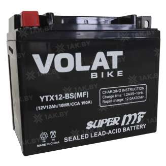 Аккумулятор VOLAT (12 Ah) 150 A, 12 V Прямая, L+ YTX12-BS YTX12-BS(MF) 4