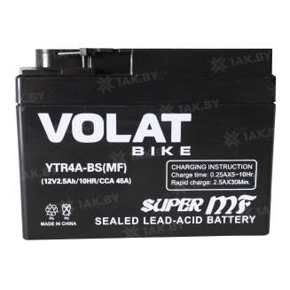 Аккумулятор для мотоцикла VOLAT (2.5 Ah) 45 A, 12 V Обратная, R+ YTR4A-BS YTR4A-BS(MF)Volat 3