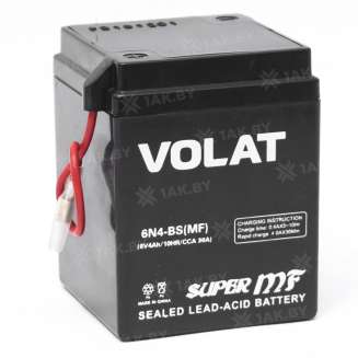 Аккумулятор VOLAT (4 Ah) 30 A, 6 V Прямая, L+ 6N4-BS 6N4-BS (MF) 5