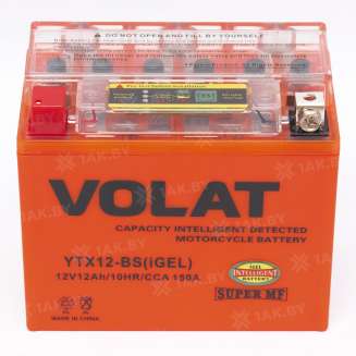 Аккумулятор VOLAT (12 Ah) 150 A, 12 V Прямая, L+ YTX12-BS YTX12-BS(iGEL) 3