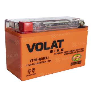 Аккумулятор для мотоцикла VOLAT (8 Ah) 130 A, 12 V Прямая, L+ YT7B-4 YT7B-4 (iGEL)Volat 0