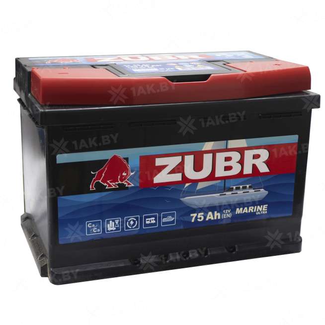 Аккумулятор ZUBR MARINE (75 Ah) , 12 V Обратная, R+ L3 ZM750 3