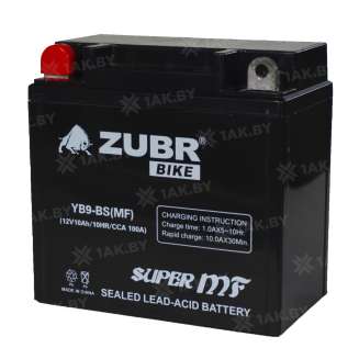 Аккумулятор для мотоцикла ZUBR (9 Ah) 135 A, 12 V Прямая, L+ YTX9-BS YTX9-BS (MF) 2
