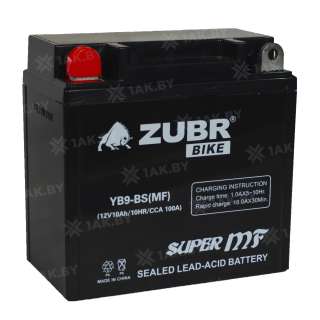 Аккумулятор для мотоцикла ZUBR (9 Ah) 135 A, 12 V Прямая, L+ YTX9-BS YTX9-BS (MF)ZUBR Аккумулятор для мотоцикла ZUBR (9 Ah) 135 A, 12 V Прямая, L+ YTX9-BS YTX9-BS (MF)ZUBR