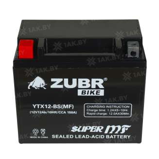 Аккумулятор для мотоцикла ZUBR (12 Ah) 150 A, 12 V Прямая, L+ YTX12-BS YTX12-BS (MF) 2