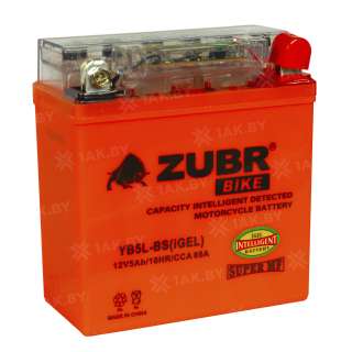 Аккумулятор для мотоцикла ZUBR (5 Ah) 65 A, 12 V Обратная, R+ YB5L-BS YB5L-BS (iGEL) Аккумулятор для мотоцикла ZUBR (5 Ah) 65 A, 12 V Обратная, R+ YB5L-BS YB5L-BS (iGEL)
