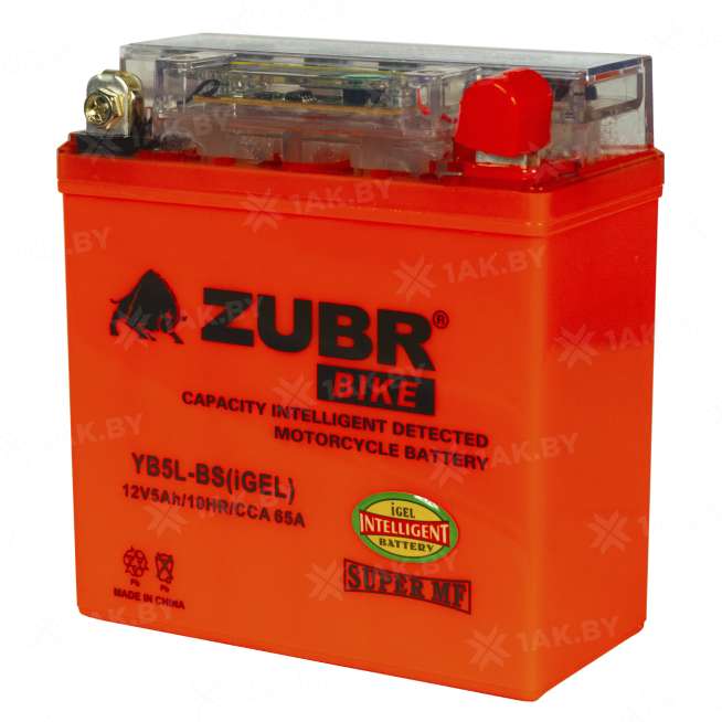 Аккумулятор для мотоцикла ZUBR (5 Ah) 65 A, 12 V Обратная, R+ YB5L-BS YB5L-BS (iGEL) 3