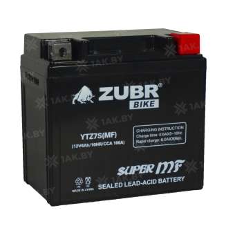 Аккумулятор для мотоцикла ZUBR (6 Ah) 100 A, 12 V Обратная, R+ YTZ7S YTZ7S (MF) 0