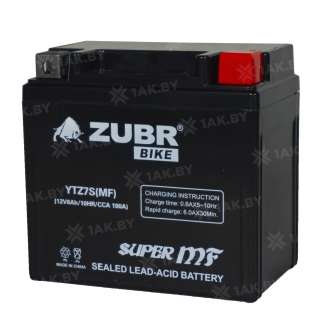 Аккумулятор для мотоцикла ZUBR (6 Ah) 100 A, 12 V Обратная, R+ YTZ7S YTZ7S (MF) 3