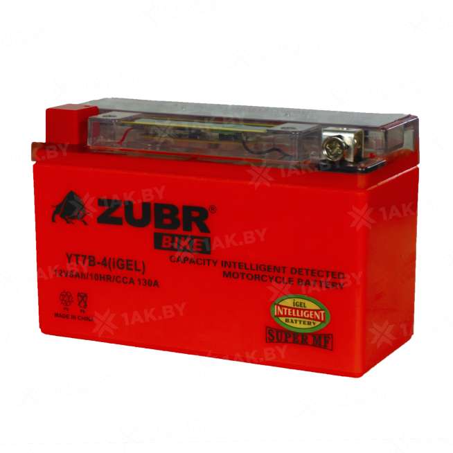 Аккумулятор для мотоцикла ZUBR (8 Ah) 130 A, 12 V Прямая, L+ YT7B-4 YT7B-4 (iGEL) 1
