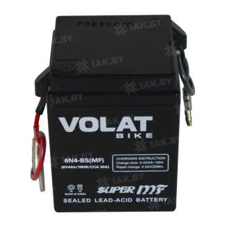 Аккумулятор VOLAT (4 Ah) 30 A, 6 V Прямая, L+ 6N4-BS 6N4-BS (MF) 6
