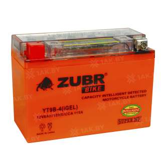 Аккумулятор ZUBR (8 Ah) 115 A, 12 V Прямая, L+ YT9B-4 YT9B-4 (iGEL) 0