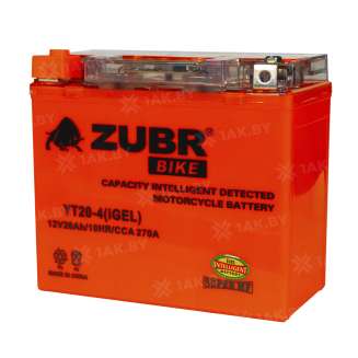 Аккумулятор для мотоцикла ZUBR (20 Ah) 270 A, 12 V Прямая, L+ YT20-4 YT20-4 (iGEL) 3
