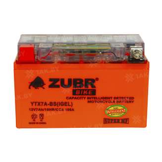 Аккумулятор для мотоцикла ZUBR (7 Ah) 105 A, 12 V Прямая, L+ YTX7A-BS YTX7A-BS (iGEL) 3