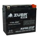 Аккумулятор ZUBR (20 Ah) 330 A, 12 V Обратная, R+ YT20L-4 YT20L-4 (MF)