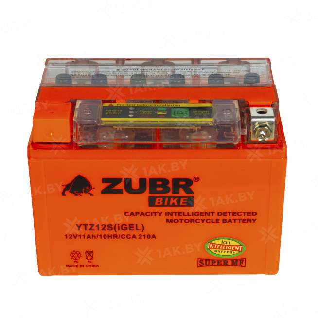 Аккумулятор для мотоцикла ZUBR (11 Ah) 210 A, 12 V Прямая, L+ YTZ12S YTZ12S (iGEL) 1