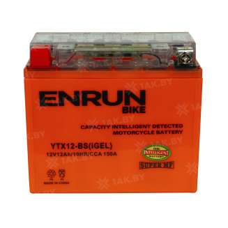 Аккумулятор ENRUN (12 Ah) 150 A, 12 V Прямая, L+ YTX12-BS YTX12-BS(iGEL) 0