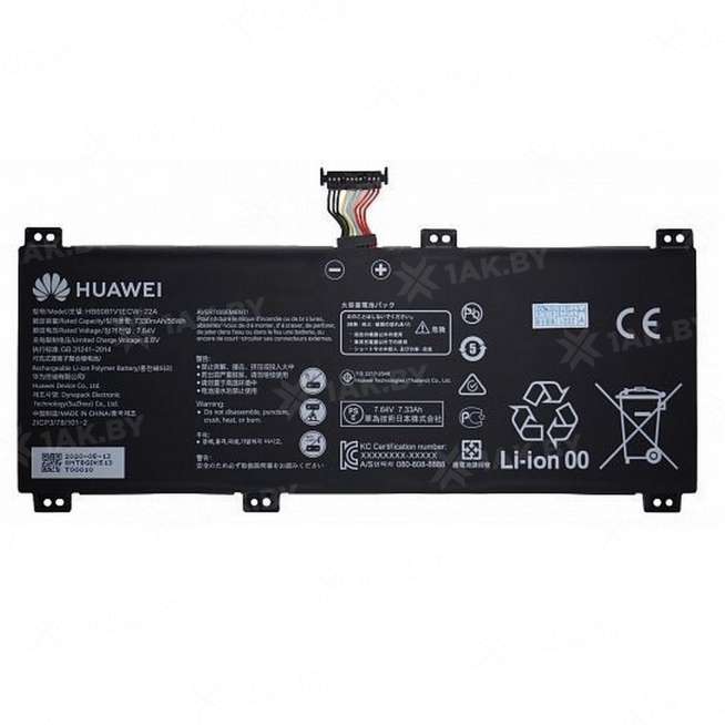 Аккумулятор для ноутбуков HUAWEI ( p/n:) 7.6 V 7.3 Ah арт. BAT-HW-02 0