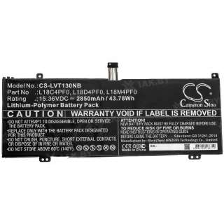 Аккумулятор для ноутбуков LENOVO IBM ( p/n:) 15.36 V 2.85 Ah арт. CS-LVT130NB