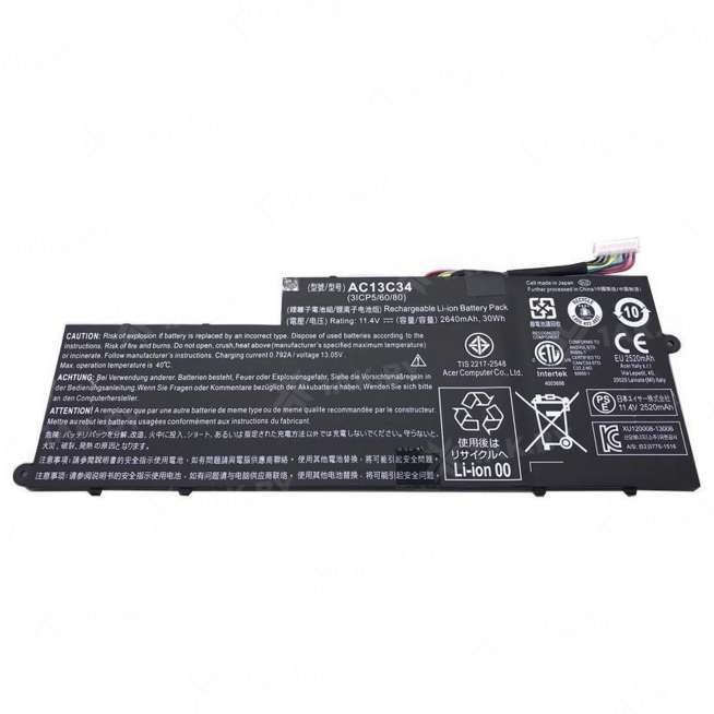 Аккумулятор для ноутбуков ACER E3-112-C1KV (Aspire p/n:AC13C34) 11.4 V 2.6 Ah арт. NBB-00-00014881 0