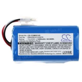 Аккумулятор для пылесосов ICLEBO Arte (Все серии p/n:EBKRTRHB000118-VE) 14.4 V 3.4 Ah арт. CS-YCM051VX