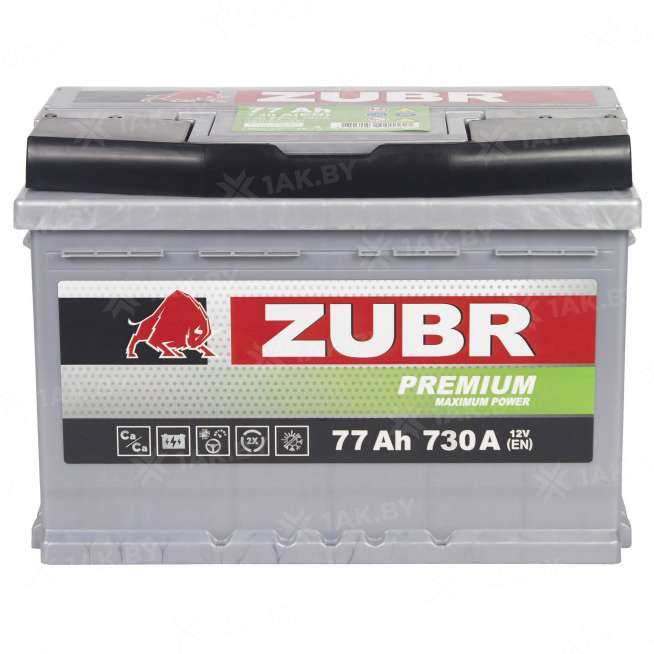 Аккумулятор Zubr Premium 77 Ah, 730 A, 12 V, Обратная полярность, R+, LB3 0