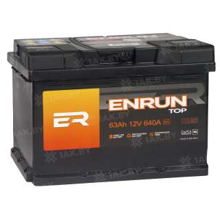 Аккумулятор ENRUN TOP (63 Ah) 640 A, 12 V Обратная, R+ LB2