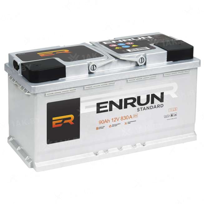 Аккумулятор ENRUN STANDARD (90 Ah) 830 A, 12 V Обратная, R+ L5 EN900S 0