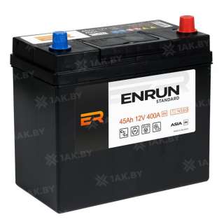 Аккумулятор ENRUN Asia (45 Ah) 400 A, 12 V Обратная, R+ B24 EN450JS Аккумулятор ENRUN Asia (45 Ah) 400 A, 12 V Обратная, R+ B24 EN450JS