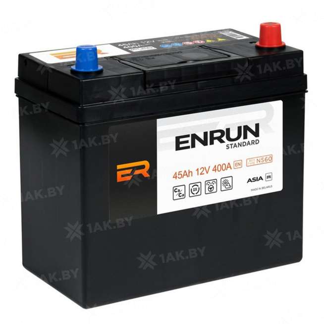 Аккумулятор ENRUN Asia (45 Ah) 400 A, 12 V Обратная, R+ B24 EN450JS 0