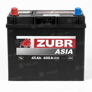 Аккумулятор ZUBR Ultra Asia (45 Ah) 400 A, 12 V Обратная, R+ B24 ZU450JS