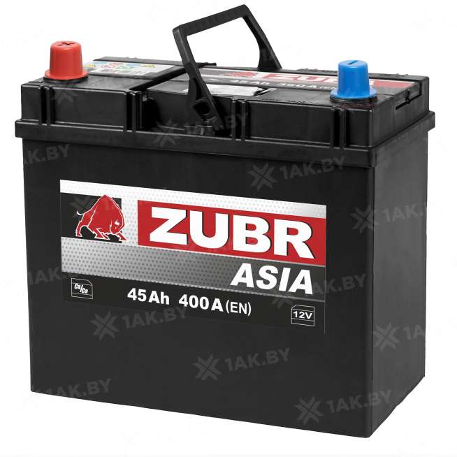 Аккумулятор ZUBR Ultra Asia (45 Ah) 400 A, 12 V Обратная, R+ B24 ZU450JS 1