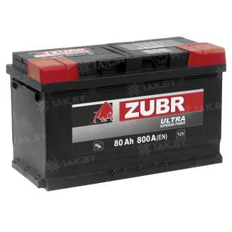 Аккумулятор ZUBR Ultra (80 Ah) 800 A, 12 V Обратная, R+ L4 ZU800S 0