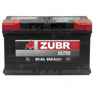Аккумулятор ZUBR Ultra (80 Ah) 800 A, 12 V Обратная, R+ L4 ZU800S 1