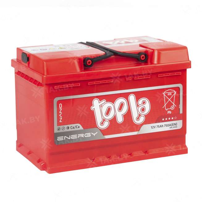 Аккумулятор TOPLA Energy (75 Ah) 750 A, 12 V Прямая, L+ L3 108375 2