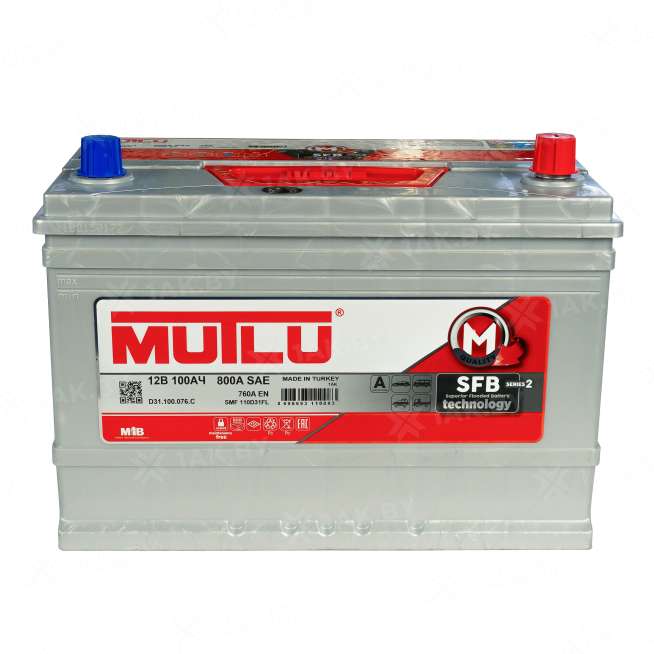 Аккумулятор MUTLU (100 Ah) 760 A, 12 V Обратная, R+ D31 D31.100.076.C 1