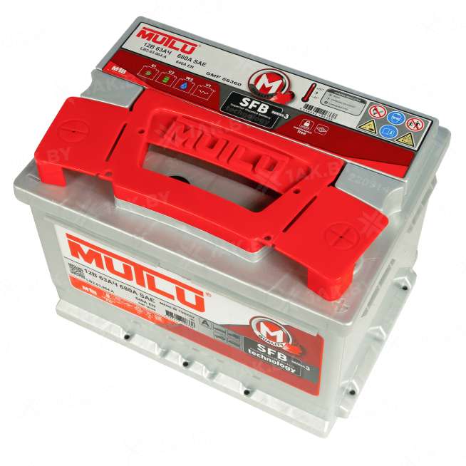 Аккумулятор MUTLU (63 Ah) 640 A, 12 V Обратная, R+ LB2 LB2.63.064.A 2