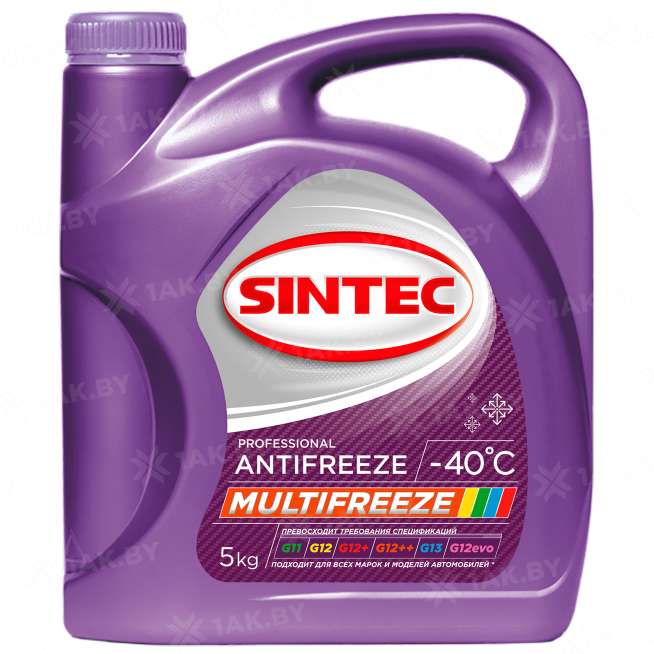 Охлаждающая жидкость Sintec ANTIFREEZE MULTIFREEZE, 5кг, Россия 0
