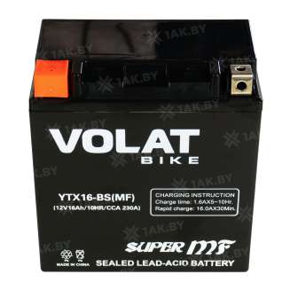 Аккумулятор для мотоцикла VOLAT (16 Ah) 230 A, 12 V Прямая, L+ YTX16-BS YTX16-BS(MF)Volat 3