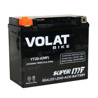 Аккумулятор для мотоцикла VOLAT (20 Ah) 270 A, 12 V Прямая, L+ YT20-4 YT20-4 (MF)Volat 1