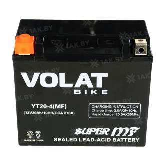 Аккумулятор для мотоцикла VOLAT (20 Ah) 270 A, 12 V Прямая, L+ YT20-4 YT20-4 (MF)Volat 2