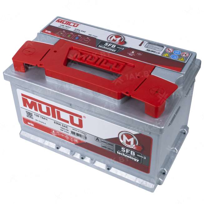 Аккумулятор MUTLU (78 Ah) 780 A, 12 V Обратная, R+ LB3 LB3.78.078.A 1