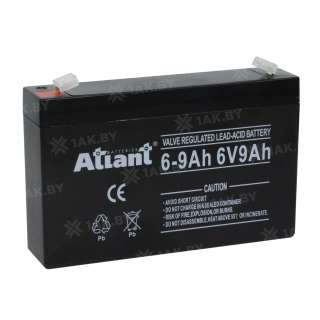 Аккумулятор ATLANT для ИБП, детского электромобиля, эхолота (9 Ah,6 V) AGM 151x34x100 1.28 кг Аккумулятор ATLANT для ИБП, детского электромобиля, эхолота (9 Ah,6 V) AGM 151x34x100 1.28 кг
