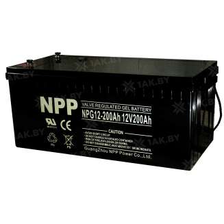 Аккумулятор NPP для ИБП, детского электромобиля, эхолота (200 Ah,12 V) GEL 522x238x218/223 62.5 кг 1