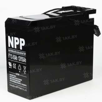 Аккумулятор NPP для ИБП, детского электромобиля, эхолота (55 Ah,12 V) AGM 277x106x221 17.3 кг 1