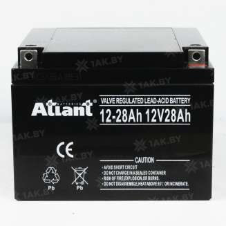 Аккумулятор ATLANT для ИБП, детского электромобиля, эхолота (28 Ah,12 V) AGM 166x175x125 7.9 кг 0